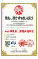 質(zhì)量、誠信單位證書